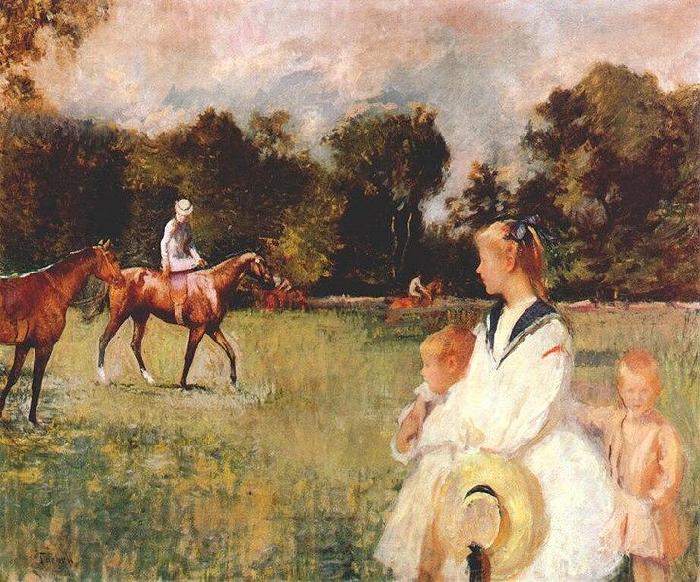 Edmund Charles Tarbell Schooling the Horses, Spain oil painting art